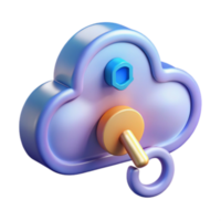 wonderful creative Secure Cloud Data Access Key Cloud Icon original png