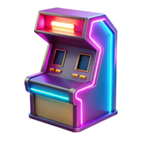 dramatic modern Retro Arcade Game Machine 3D Render detailed png