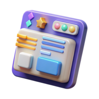 magnificent minimalist 3D UI Design Colorful Interface Elements professional png