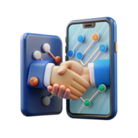 impressive classic Digital Handshake Mobile App Connection Network detailed png
