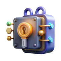 vibrante rústico desbloqueio digital segurança uma 3d enigma jogos 4k png