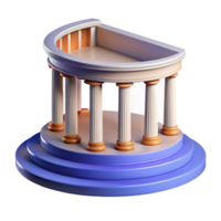 magnificent creative 3D Render of Classical Temple, Columns and Steps detailed png