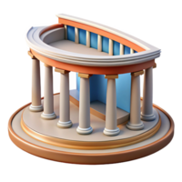 impressive rustic 3D Model Ancient Greek Temple Columns Architecture original png