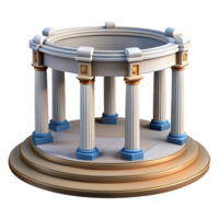 beautiful abstract 3D Render Circular Temple Columns high resolution png