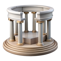 magnificent minimalist 3D Render Classical Columns Circular Temple detailed png