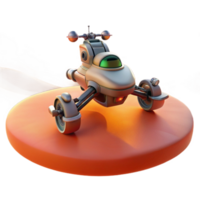 serene creative Futuristic 3D Render of a Retro Spacecraft authentic png