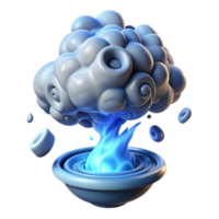 extraordinary abstract 3D Render Blue Flame Cloud Abstract Background high resolution png