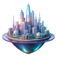 serene artistic Futuristic Cityscape A 3D Model of a Modern Metropolis authentic png