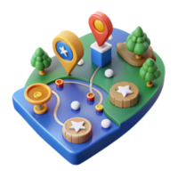 magnificent abstract 3D Location Map Navigation, Pathfinding, and Exploration original png