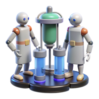 serene modern 3D Render of Robots with Science Equipment original png