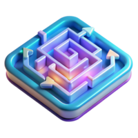 vibrant contemporary Navigating the Complexities A 3D Maze Challenge professional png