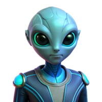 elegant minimalist 3D Render of an Alien authentic png