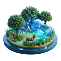 magnificent abstract Enchanted Forest Wildlife Habitat Visualization authentic png