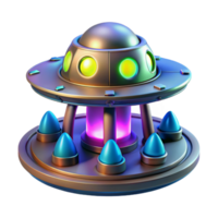 serene rustic 3D Render of a Cartoon UFO high resolution png