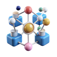 magnificent abstract Connected System Network Visualization of Modular Components professional png