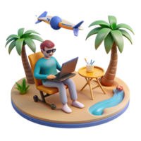 magnificent rustic Remote Work Paradise Laptop, Beach, Relaxation genuine png