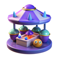 serene creative Whimsical 3D Render of a Carousel 4K png