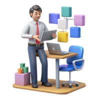 elegant contemporary Data Analyst at Work Analyzing Charts Improving Workflow high resolution png