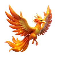elegant rustic 3D Render of a Fiery Phoenix authentic png