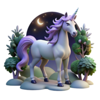 dramatic abstract Magical Unicorn 3D Render authentic png