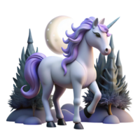 beautiful abstract Magical Unicorn 3D Render high quality png