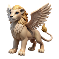 magnificent creative 3D Render of a Winged Lion genuine png
