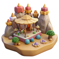 magnificent modern Whimsical 3D Island Render premium png