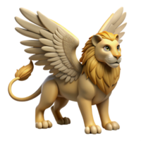 magnificent rustic 3D Model of a Winged Lion genuine png