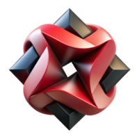 impressive modern Red and Black 3D Abstract Knot Illustration high resolution png