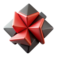 extraordinary abstract Abstract 3D Red and Black Geometric Form original png