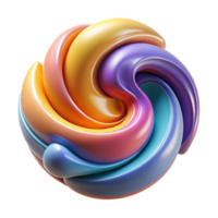 magnificent artistic Abstract 3D Render Colorful Swirl high quality png