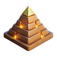 wonderful artistic Golden Pyramid 3D Render premium png