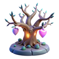 serene creative Enchanted Heart Tree 3D Render authentic png