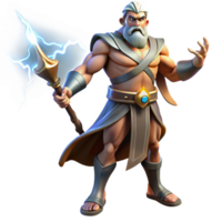 impressive rustic Powerful 3D Render of Mythological God professional png