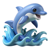 wonderful modern Playful Dolphin 3D Render exclusive png