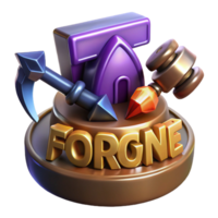 impressive contemporary Forge 3D Icon Fantasy Anvil, Hammer, Pickaxe authentic png
