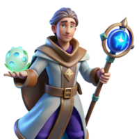 wonderful vintage 3D Render Fantasy Wizard detailed png