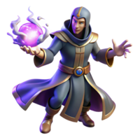 vibrant rustic 3D Render Wizard with Magic Orb genuine png
