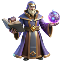 serene abstract Wise Wizard 3D Render genuine png