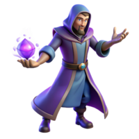 vibrant abstract 3D Wizard with Glowing Gem Illustration high resolution png