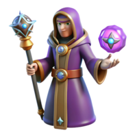 serene classic Fantasy Wizard 3D Render authentic png
