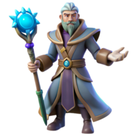 serene creative 3D Render Wizard Character Illustration authentic png