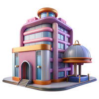 elegant abstract Cartoon Building 3D Render authentic png