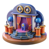 stunning minimalist 3D Render Stage Illustration professional png