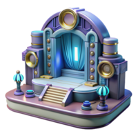 vibrant rustic Stage 3D Render Art Deco Fantasy Setting authentic png