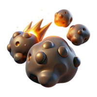 impressive abstract 3D Render Burning Meteoroid Cluster genuine png