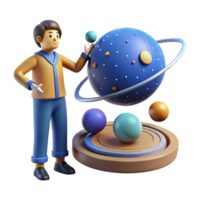 serene classic 3D Render of Cartoon Character Exploring Planet 4K png