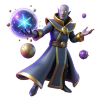 stunning modern 3D Render Wizard Game Character exclusive png