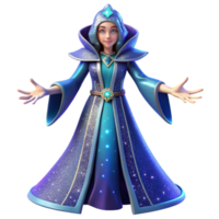 wonderful abstract 3D Sparkling Wizardess Illustration original png