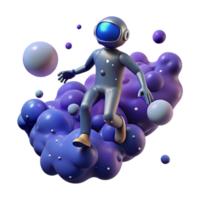 vibrant minimalist 3D Astronaut on Abstract Background premium png